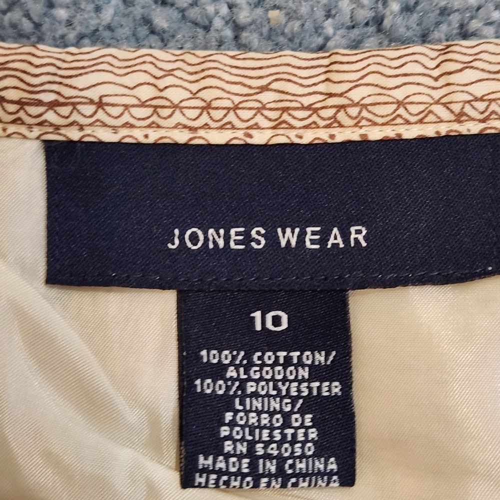 NWT Jones Wear A-line full pleated skirt geometric pattern Size 10 - Picture 3 of 11